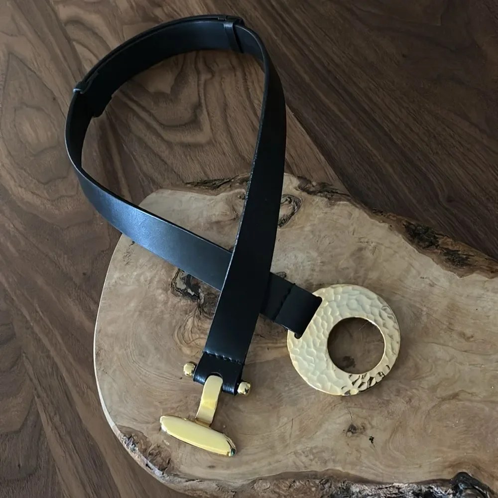Chico's Black and Gold Women's Belt - S